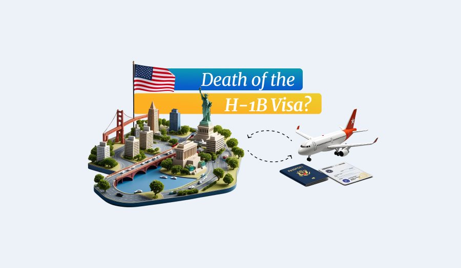 Visual depiction of H-1B visa and the US