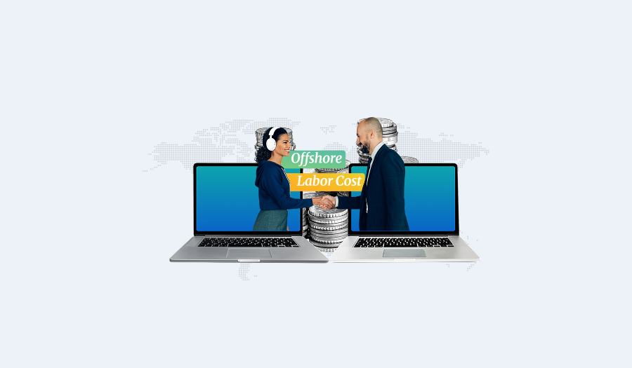 Visual representation of hiring offshore vs local